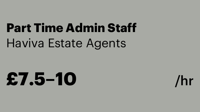 Part Time Admin Staff