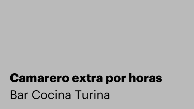 Camarero extra por horas