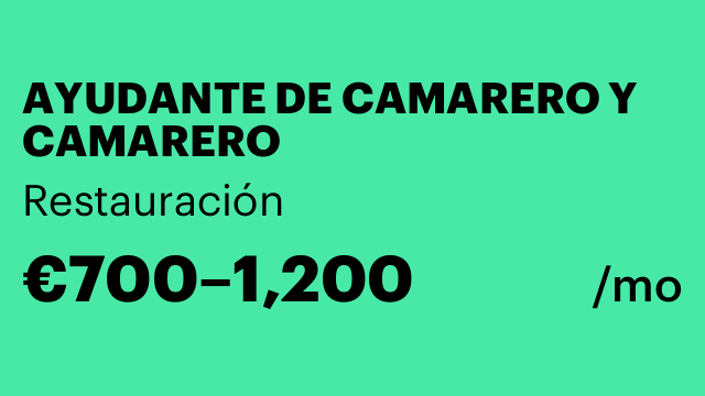 AYUDANTE DE CAMARERO Y CAMARERO