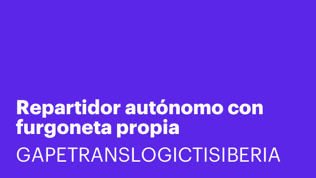 Repartidor autónomo con furgoneta propia