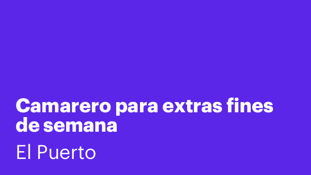 Camarero para extras fines de semana
