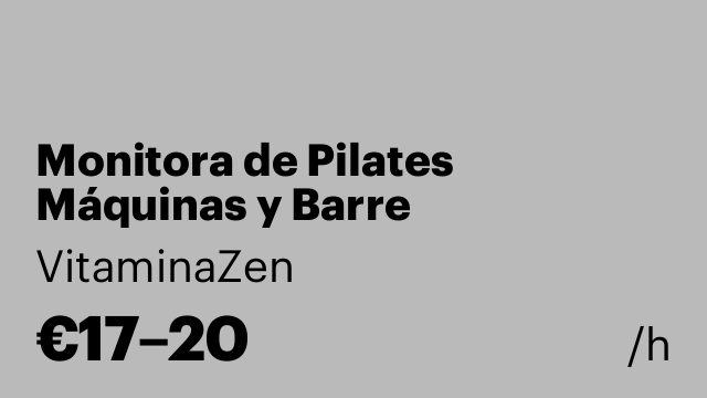 Monitora de Pilates Máquinas y Barre