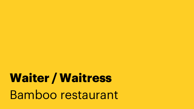 Waiter / Waitress