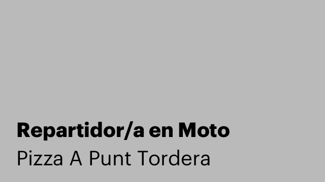 Repartidor/a en Moto