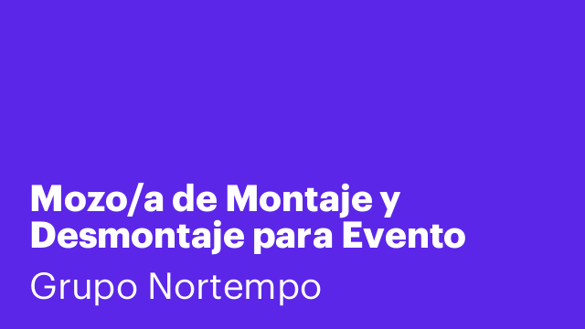 Mozo/a de Montaje y Desmontaje para Evento Infantil Córdoba