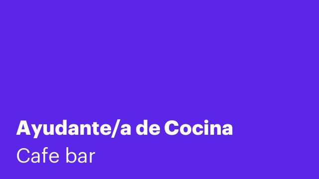 Ayudante/a de Cocina