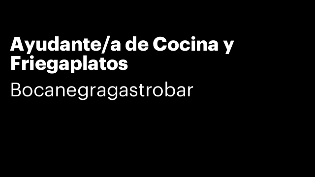 Ayudante/a de Cocina y Friegaplatos
