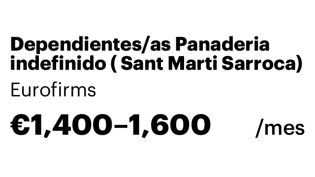 Dependientes/as Panaderia indefinido ( Sant Marti Sarroca)