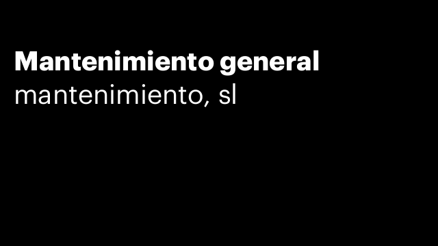 Mantenimiento general