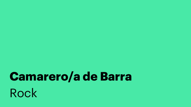 Camarero/a de Barra