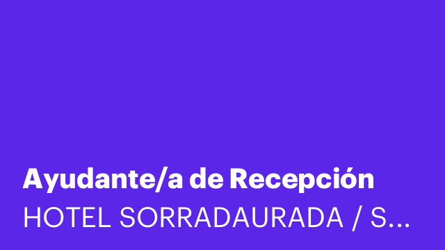 Ayudante/a de Recepción