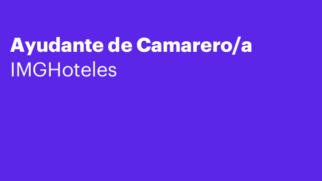 Ayudante de Camarero/a