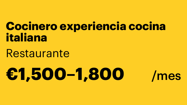 Cocinero experiencia cocina italiana