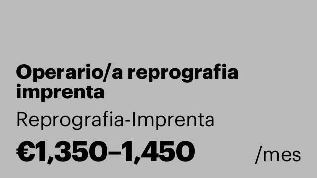 Operario/a reprografia imprenta