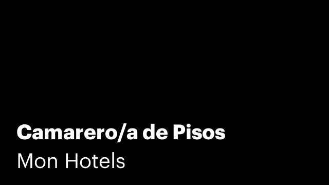Camarero/a de Pisos