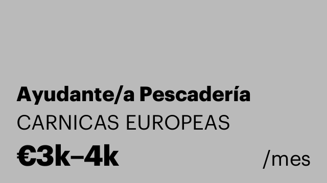 Ayudante/a Pescadería