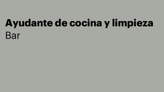 Ayudante de cocina y limpieza
