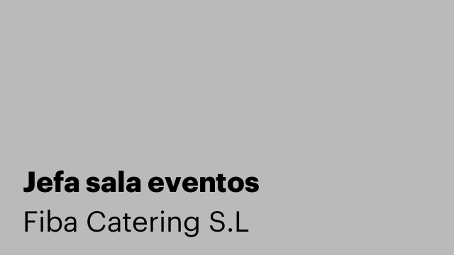 Jefa sala eventos