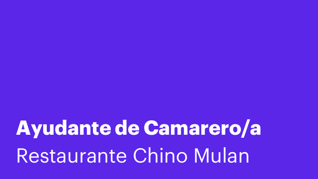 Ayudante de Camarero/a