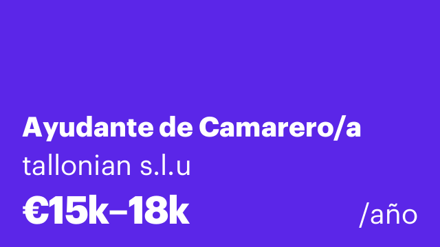 Ayudante de Camarero/a