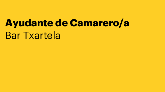 Ayudante de Camarero/a