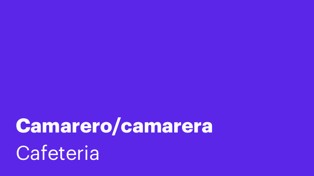 Camarero/camarera