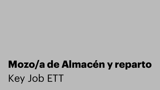 Mozo/a de Almacén y reparto
