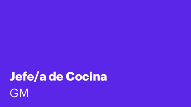 Jefe/a de Cocina