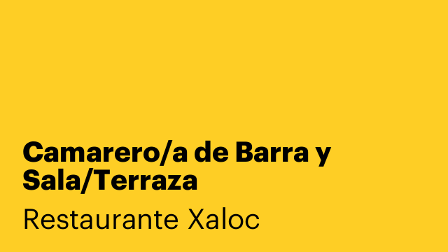 Camarero/a de Barra y Sala/Terraza