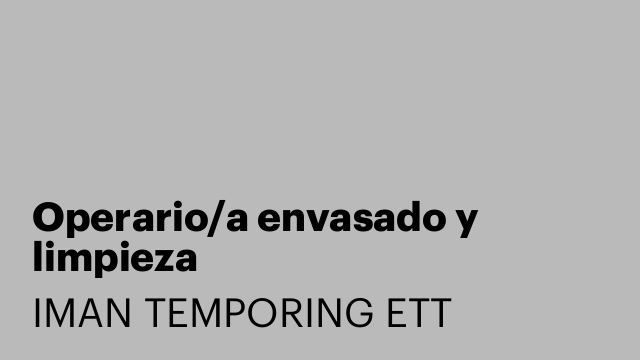 Operario/a envasado y limpieza