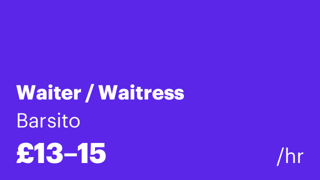 Waiter / Waitress