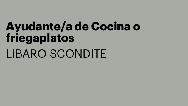 Ayudante/a de Cocina o friegaplatos