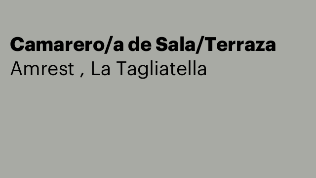 Camarero/a de Sala/Terraza
