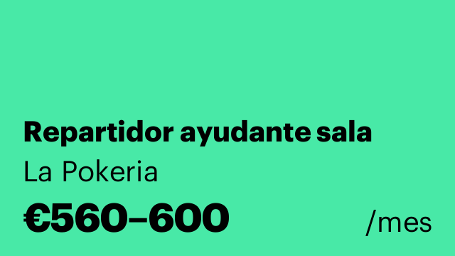 Repartidor ayudante sala