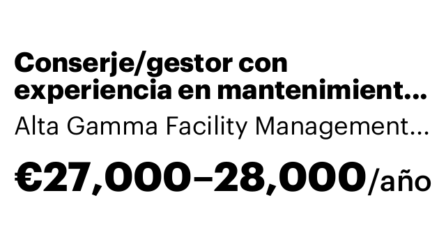 Conserje/gestor con experiencia en mantenimiento de instalaciones