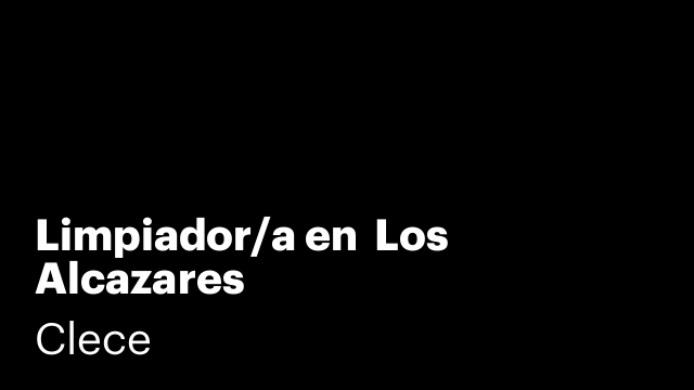Limpiador/a en  Los Alcazares