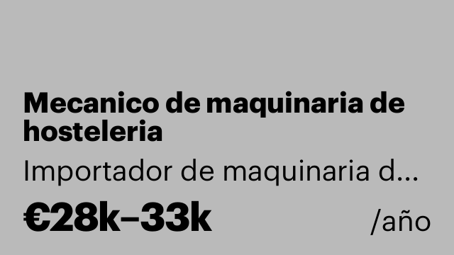 Mecanico de maquinaria de hosteleria