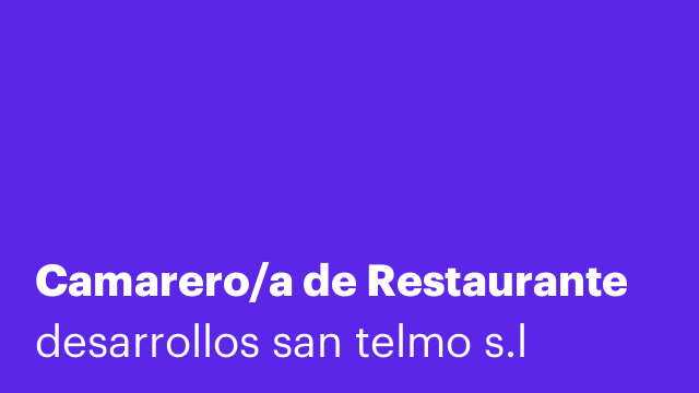 Camarero/a de Restaurante