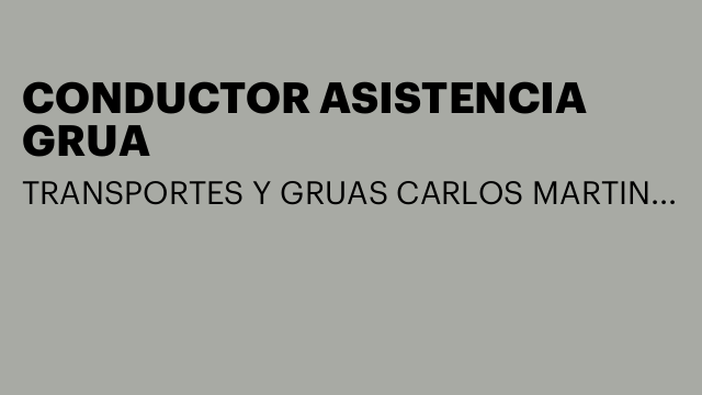 CONDUCTOR ASISTENCIA GRUA