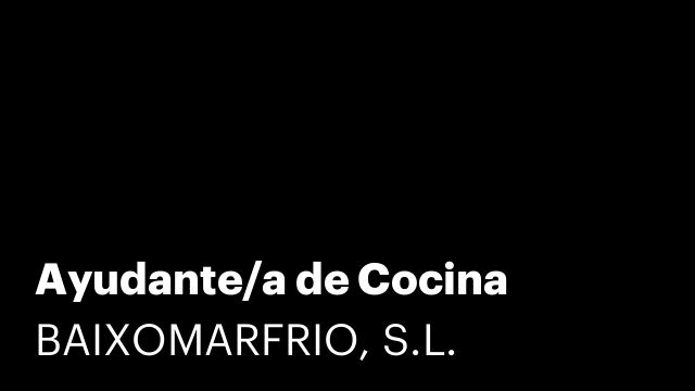 Ayudante/a de Cocina