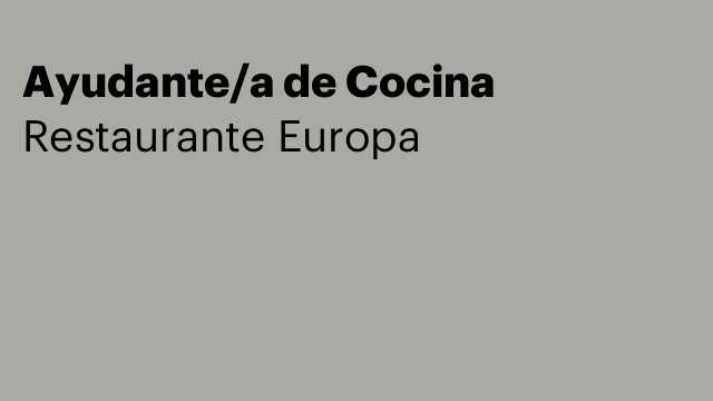 Ayudante/a de Cocina