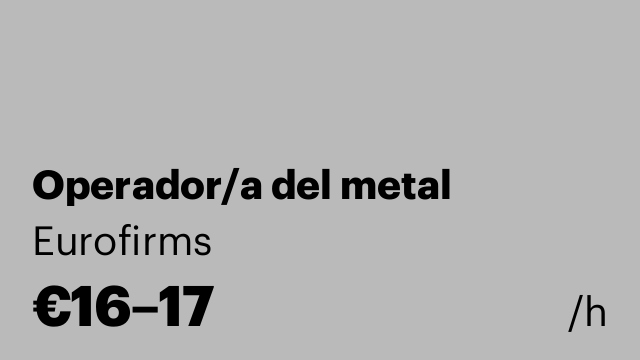 Operador/a del metal