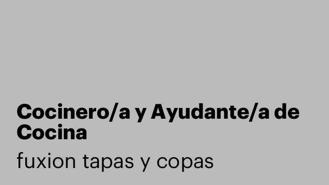 Cocinero/a y Ayudante/a de Cocina