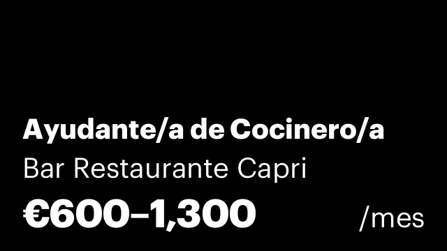 Ayudante/a de Cocinero/a