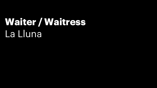 Waiter / Waitress