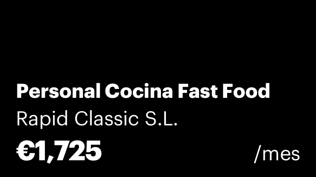 Personal Cocina Fast Food