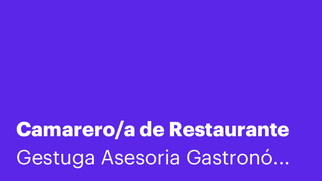 Camarero/a de Restaurante