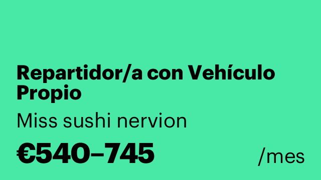Repartidor/a con Vehículo Propio