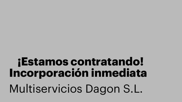 🔧 ¡Estamos contratando! Incorporación inmediata