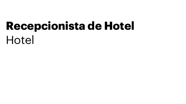 Recepcionista de Hotel